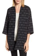 Women's Eileen Fisher Organic Cotton Blend Tweed Jacket, Size /x-small - Black