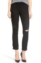 Women's Nydj 'anabelle' Destructed Stretch Boyfriend Jeans - Black