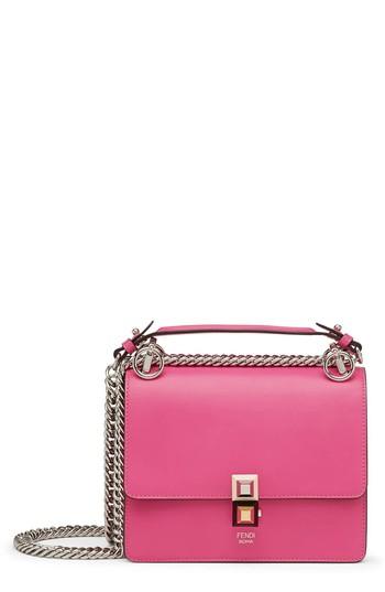 Fendi Small Kan I Leather Shoulder Bag - Pink