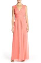 Women's Alfred Sung Shirred Chiffon Cap Sleeve Gown - Red