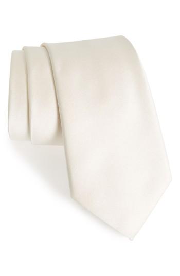 Men's Canali Solid Satin Silk Tie