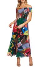 Women's Cece Jungle Splendor Off The Shoulder Dress - Green
