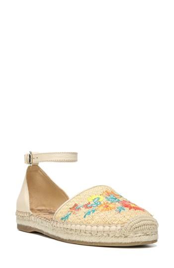 Women's Sam Edelman Jemmie Peacock Embroidered Espadrille .5 M - Beige