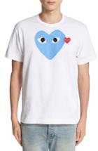 Men's Comme Des Garcons Play Heart Print T-shirt - Blue