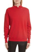 Women's Helmut Lang Slash Neck Destroyed Sweatshirt