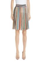 Women's Missoni Metallic Stripe Knit Skirt Us / 38 It - Blue