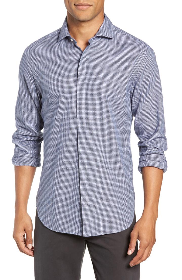 Men's Bonobos Unbutton Slim Fit Sport Shirt - Blue