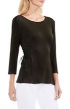 Women's Vince Camuto Lace-up Ribbed Top, Size - Green