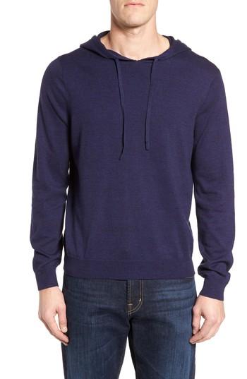Men's Nordstrom Men's Shop Fine Gauge Cotton Hoodie - Blue