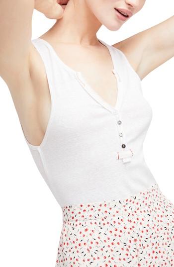 Women's Free People Shake It Up Henley Tank - White