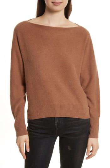 Women's Vince Boat Neck Cashmere Pullover - Orange