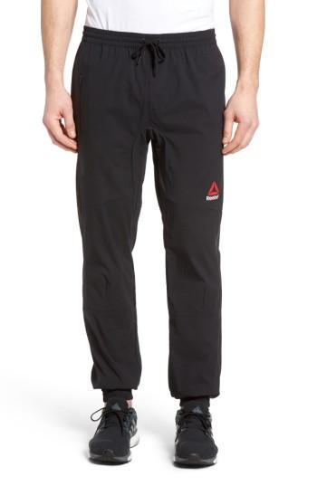 Men's Reebok Stretch Woven Jogger Pants - Black