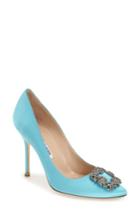 Women's Manolo Blahnik 'hangisi' Jewel Pump .5us / 37.5eu - Blue