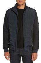 Men's Michael Kors Mixed Media Quilted Jacket, Size - Blue