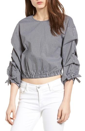 Women's Bishop + Young Ruched Sleeve Blouse - Black