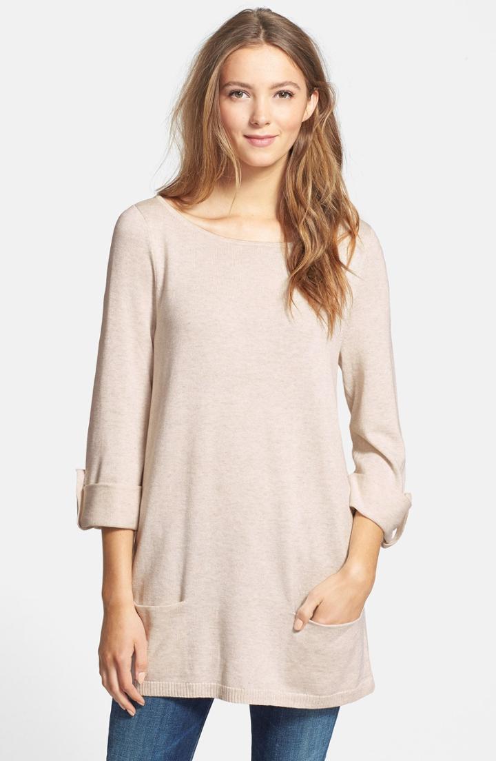 Petite Women's Caslon Knit Tunic P - Beige