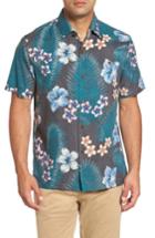 Men's Tommy Bahama Marjorelle Blooms Standard Fit Camp Shirt, Size - Black