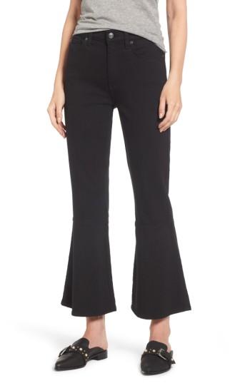 Women's 7 For All Mankind Priscilla High Waist Crop Flare Jeans - Black