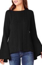 Women's Michael Stars Bell Sleeve Knit Sweater - Black
