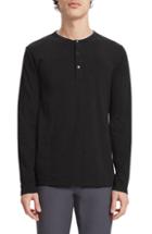Men's Theory Essential Slubbed Long Sleeve Henley - Black