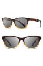 Men's Shwood 'canby' 54mm Acetate & Wood Sunglasses - Sweet Tea/ Elm Burl/ Dark Grey