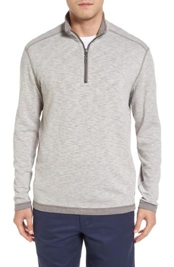 Men's Tommy Bahama Sea Glass Reversible Quarter Zip Pullover - Grey