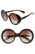 Women's Gucci 53mm Round Sunglasses - Dark Havana/ Brown Gradient