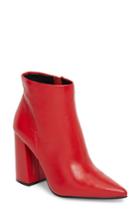 Women's Steve Madden Justify Flared Heel Bootie .5 M - Red