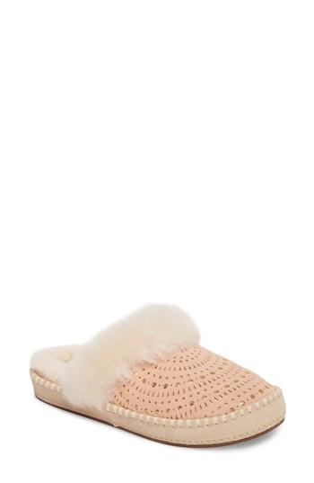 Women's Ugg Aira Sunshine Genuine Shearling Slipper M - Coral
