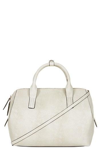 Topshop Stingray Embossed Satchel White