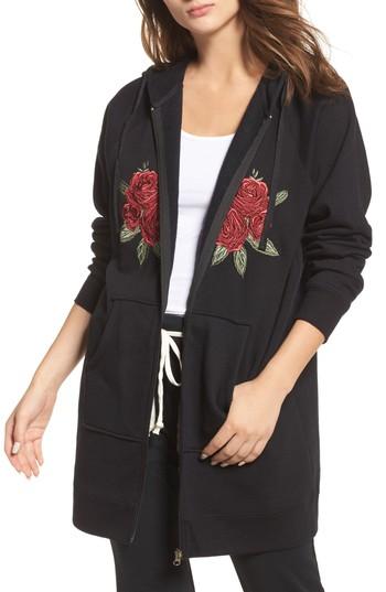 Women's Brunette The Label Brunette Embroidered Zip Hoodie - Black