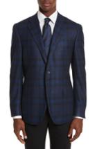 Men's Canali Classic Fit Plaid Wool Sport Coat Us / 52 Eu R - Blue