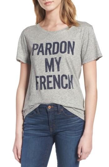 Women's J.crew Pardon My French Graphic Tee, Size - Grey