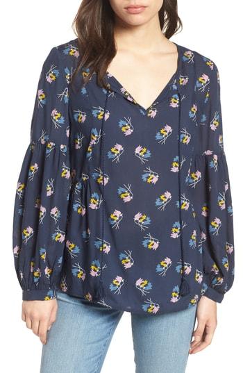 Women's Caslon Woven Print Top - Blue