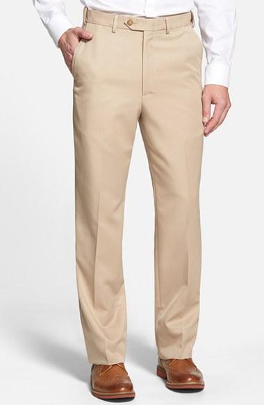 Men's Berle Self Sizer Waist Flat Front Trousers