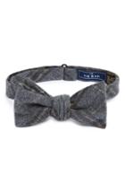 Men's The Tie Bar Sotto Plaid Wool Blend Bow Tie, Size - Grey