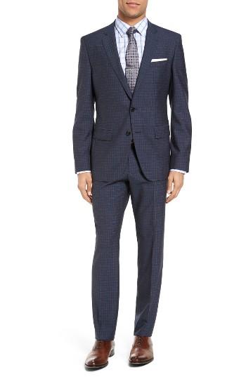 Men's Boss Huge/genius Trim Fit Check Wool Suit