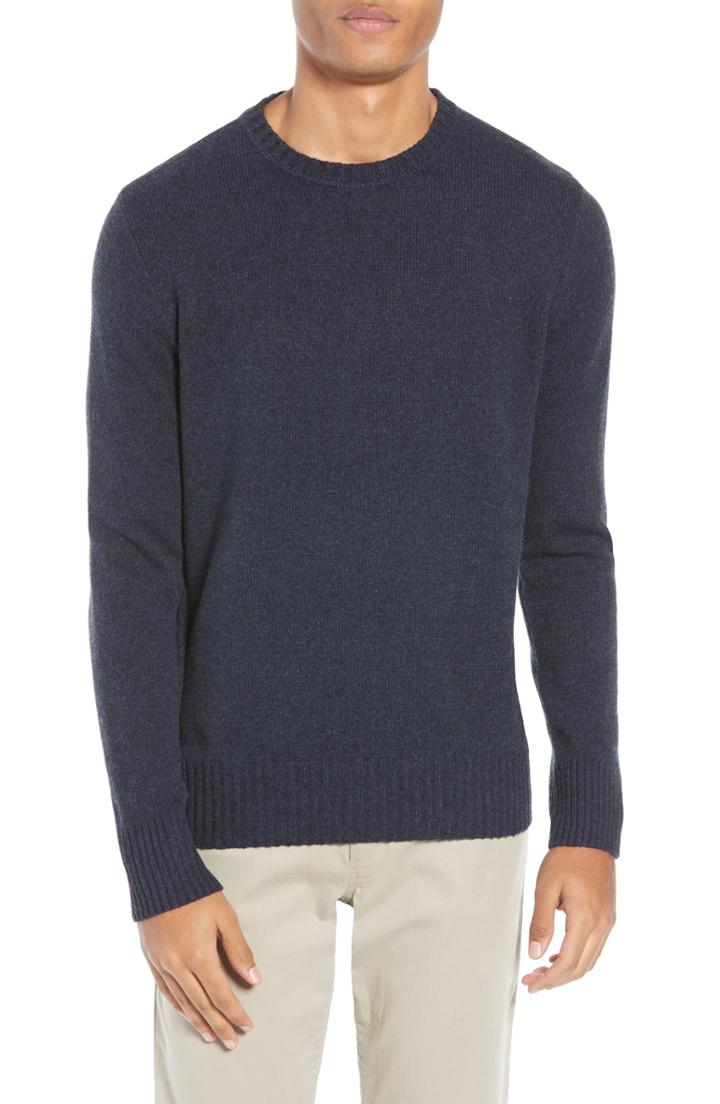Men's J.crew Rugged Merino Wool Blend Sweater - Blue