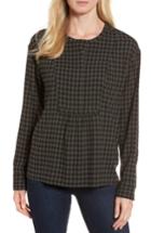 Women's Nordstrom Signature Gingham Check Blouse - Green