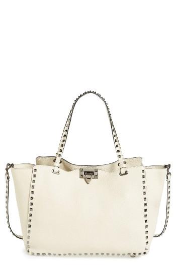 Valentino Medium Rockstud Vitello Leather Tote -