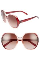 Women's Chloe Misha 59mm Gradient Round Retro Sunglasses - Gradient Bordeaux/ Rose