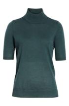 Women's Eileen Fisher Merino Wool Mock Neck Sweater, Size - Green