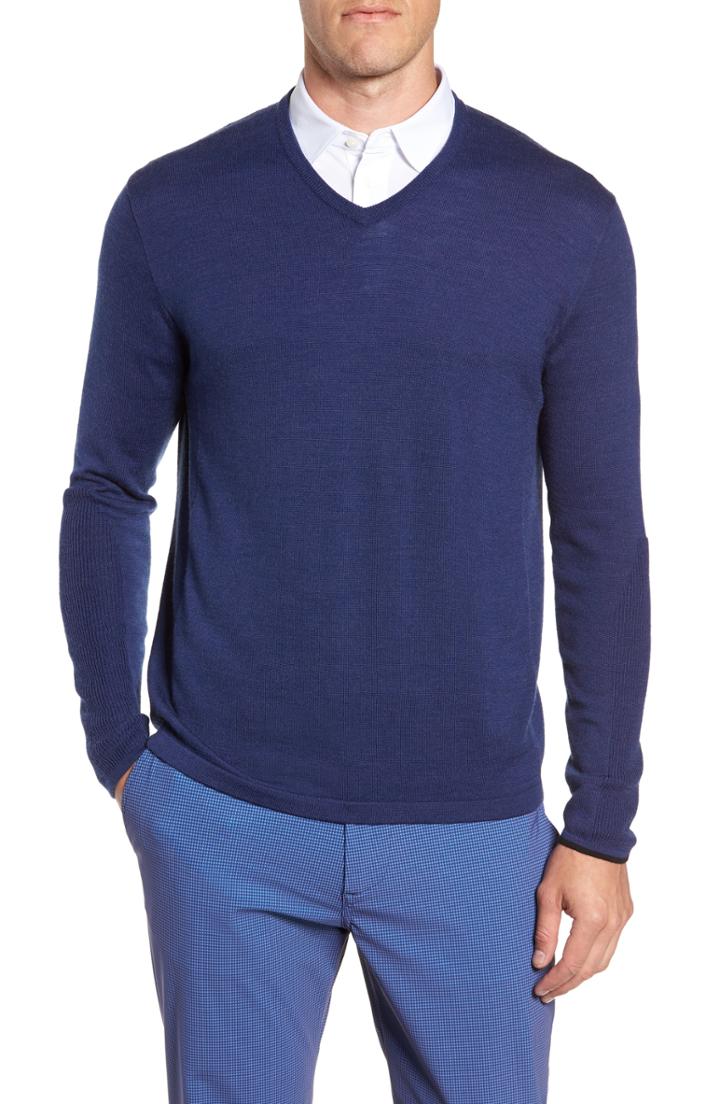 Men's Greyson Guide Merino Wool Blend V-neck Sweater