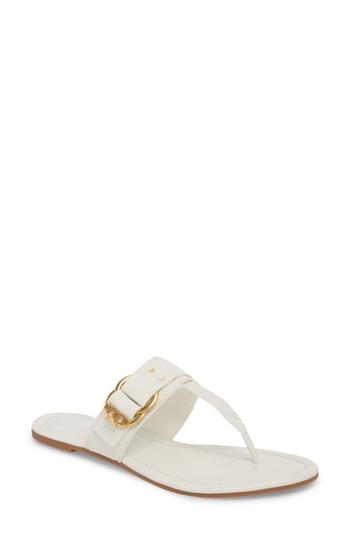 Women's Tory Burch Marsden Flat Thong Sandal M - Ivory