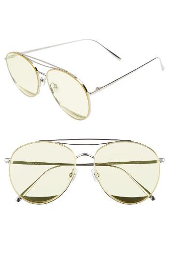 Women's Gentle Monster Odd Odd 61mm Aviator Sunglasses - Silver/ Yellow