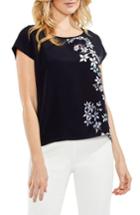 Women's Vince Camuto Floral Print Top, Size - Black