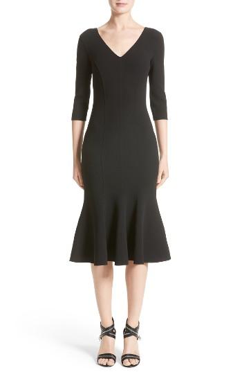 Women's Michael Kors Stretch Wool Crepe Flounce Dress