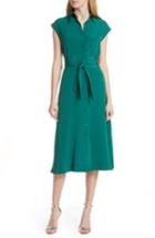 Women's Dvf Belted Shirtdress - Green