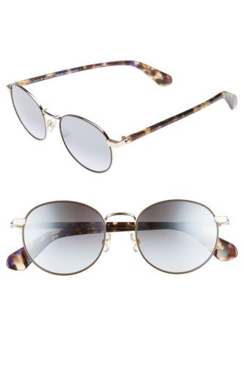 Women's Kate Spade New York Adelais 50mm Round Sunglasses - Brown Havana