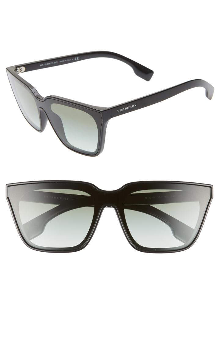 Women's Burberry 40mm Square Sunglasses - Black/ Green Gradient